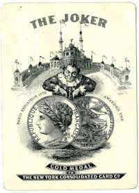Una de las cartas más antiguas del joker, 1878. Conservada en el Museo Británico. Wikimedia Commons, dominio público.