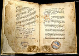 Corpus Hermeticum: first Latin edition, by Marsilio Ficino, 1471. Currently at the Bibliotheca Philosophica Hermetica in Amsterdam, the Netherlands. Wikimedia Commons, public domain. © Bibliotheca Philosophica Hermetica, Amsterdam.