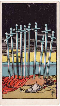 Tarot card: 10 of Swords