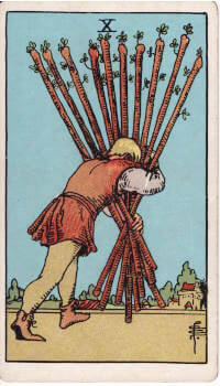 Tarot card: 10 of Wands