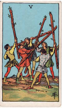 Tarot card: 5 of Wands