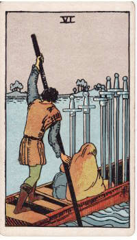 Tarot card: 6 of Swords