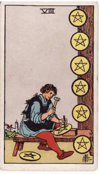 Tarot card: 8 of Pentacles